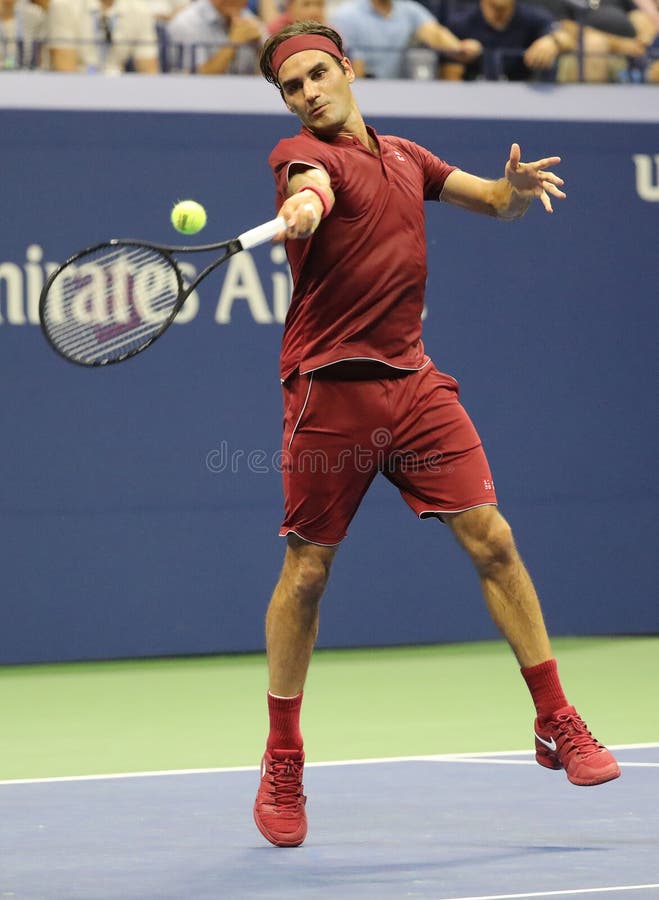 20-time Grand Slam Champion Roger Federer of Switzerland in Action during  the 2018 US Open First Round Match Editorial Stock Photo - Image of federer,  open: 124836193