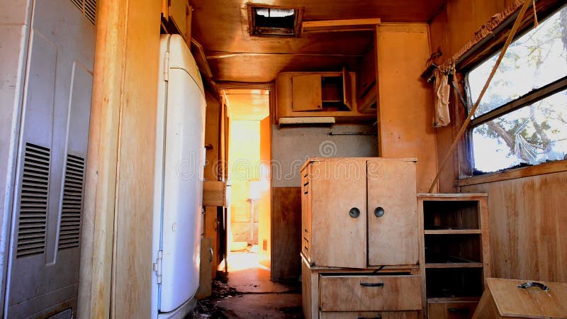 Time Lapse Dolly of Abandon Motor Home in the Desert