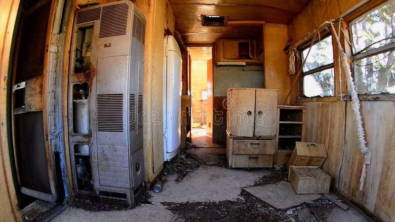 Time Lapse Dolly of Abandon Motor Home in the Desert