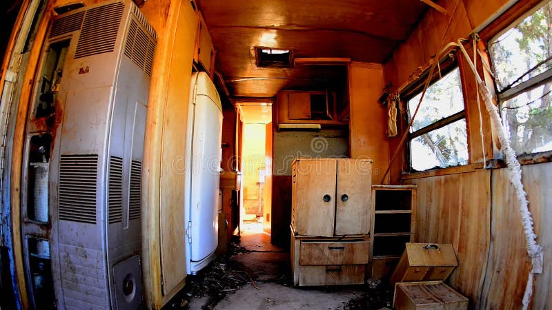 Time Lapse Dolly of Abandon Motor Home in the Desert