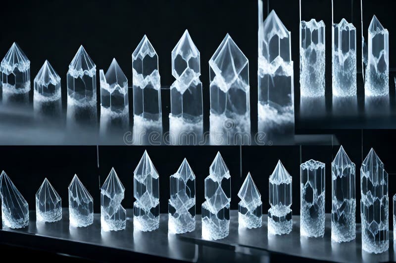 A Timelapse Sequence of a Growing Crystal, Stock Illustration
