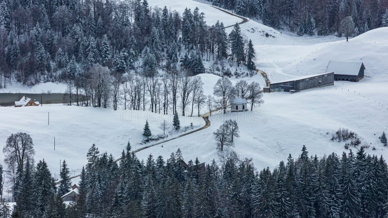 Time lapse, snowy mountain landscape. Oberberg, canton of Schwyz, Switzerland stock video