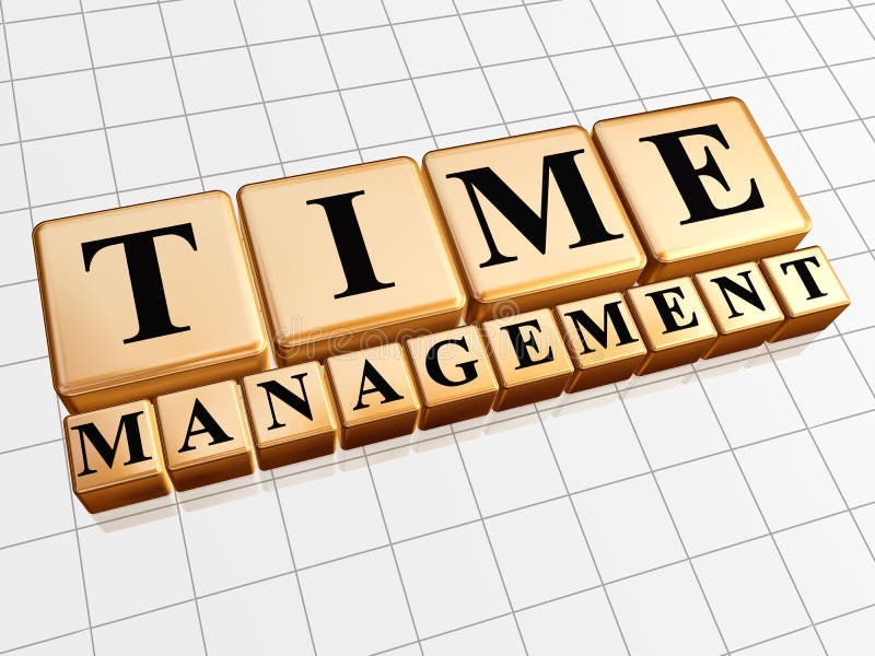 Time management in golden cubes vector illustration