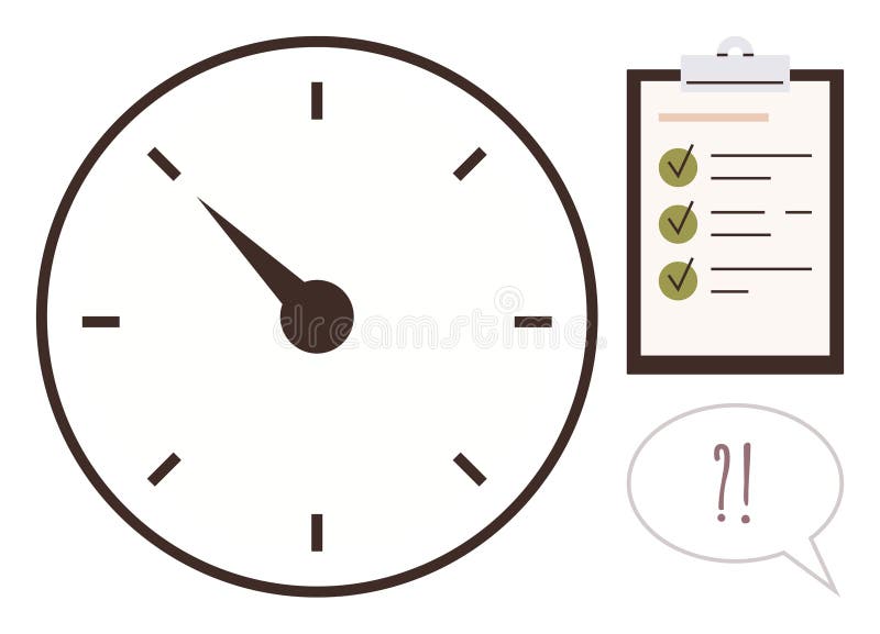 Time Management with Task Checklist and Stress Indicator for Productivity stock illustration