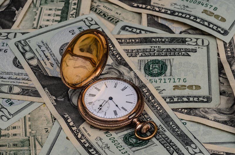 Time is Money Watch with Cash Background. Stock Photo - Image of ...