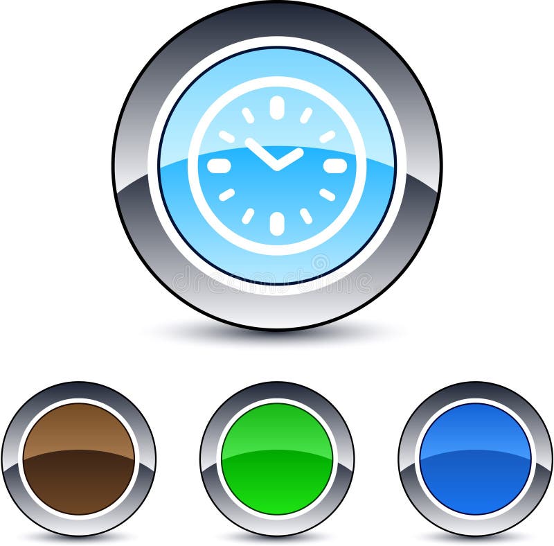 Time round button. vector illustration