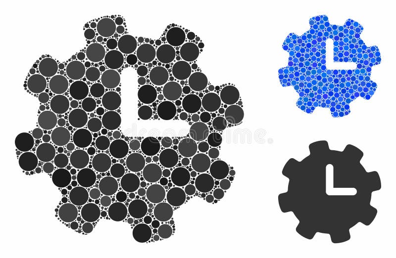 Time settings Mosaic Icon of Round Dots stock illustration