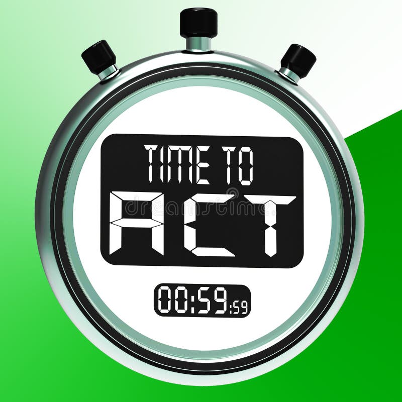 Time To Act Message Showing Urgent Action vector illustration
