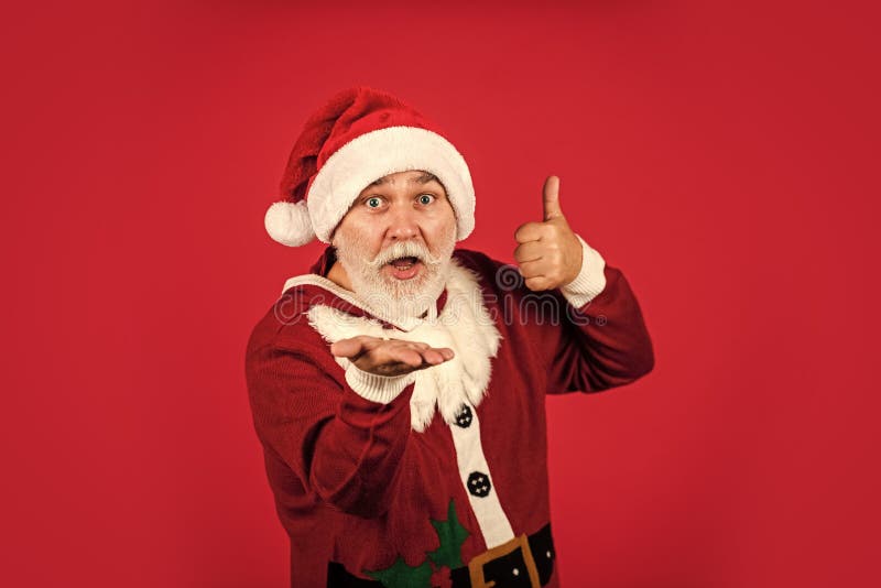 Time To Celebrate Winter Holiday Joy Funny Senior Man In Santa Claus Costume Happy New 2021 3014