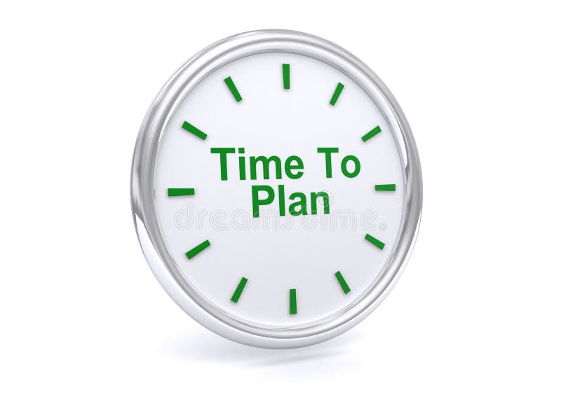 Time to plan on clock face vector illustration Time to plan on clock face vector illustration