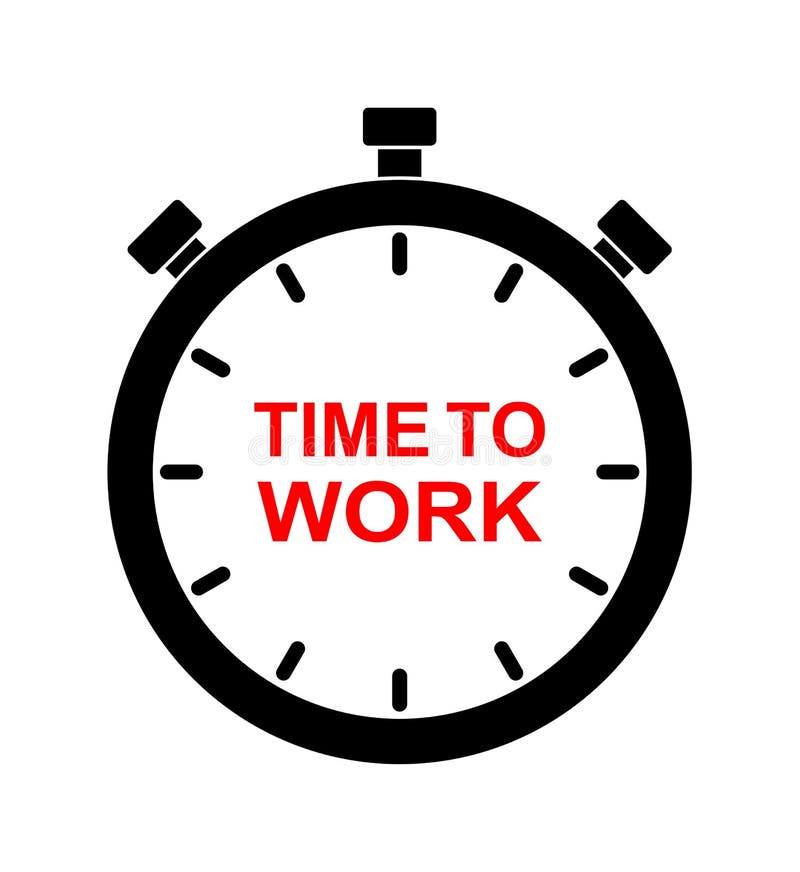 Time To Work Stopwatch Timer Icon Logo Stock Vector Illustration of