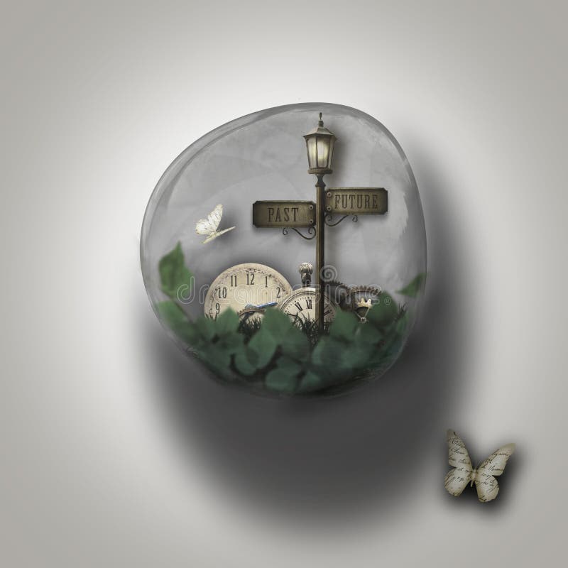 Steampunk time warp bubble isolated royalty free illustration