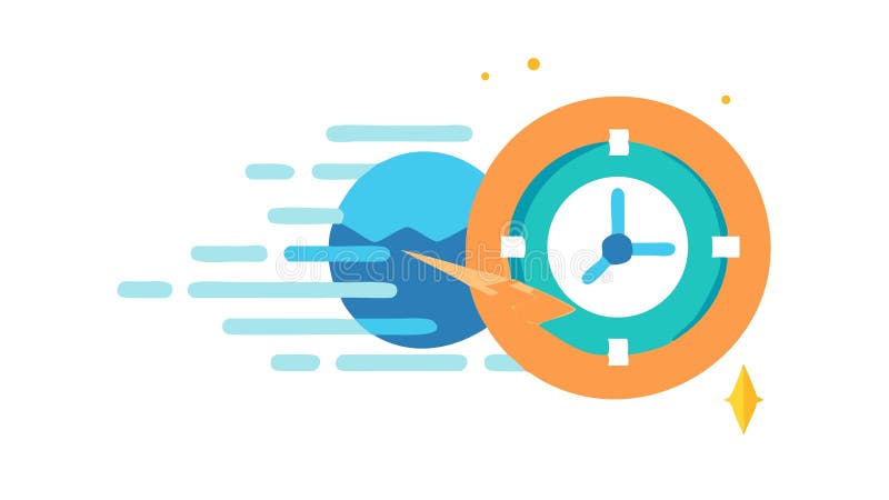 Time-Warp Planet: Cosmic Speed Temporal Flow, vector design Generative AI royalty free illustration