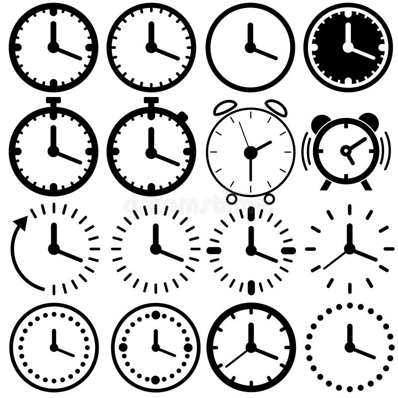 Time and watch related line icon set. Vector illustration. royalty free illustration