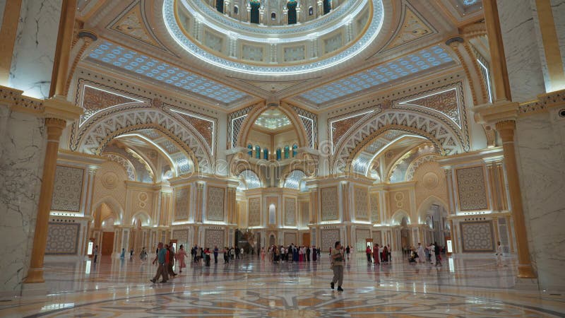 Timelapse de la vue intérieure du palais présidentiel qasr al watan abu dhabi uae banque de vidéos
