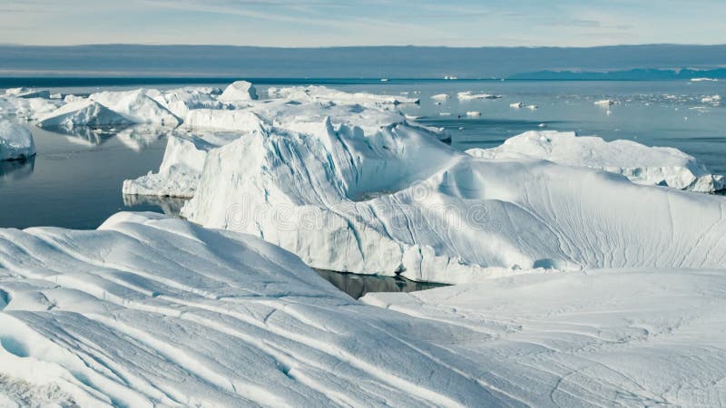 Timelapse iperlapse greenland iceberg paesaggio di ilulissat icefjord con gigante
