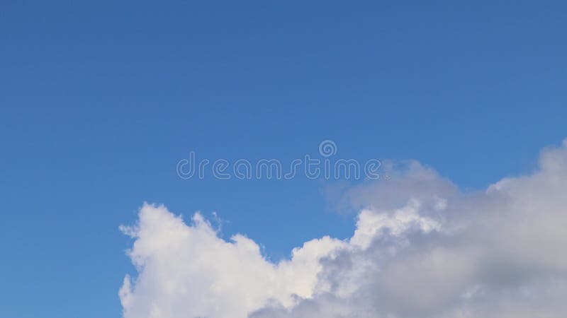 Timelapse, motionless cumulus clouds melt into the blue sky. stock video