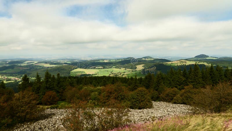 Timelapse - Moving clouds from the peak of the Wasserkuppe stock footage