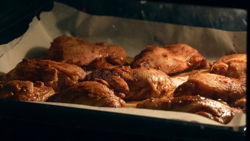 Timelapse Roasted Chicken Thighs Stock Footage - Video of food