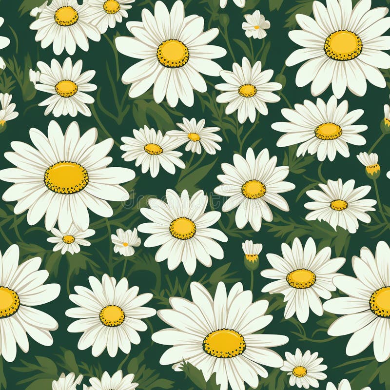 Delicate Daisy Blooms Floral Elegance stock illustration