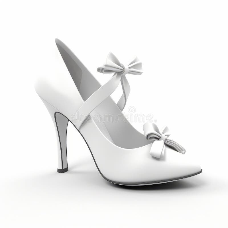 Timeless Elegance 3d White Shoes with Bows High Definition Image