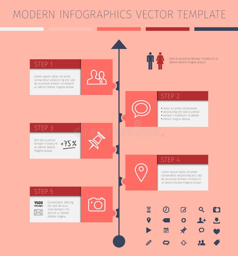 Timeline and Frames Modern Infographic Template Stock Vector