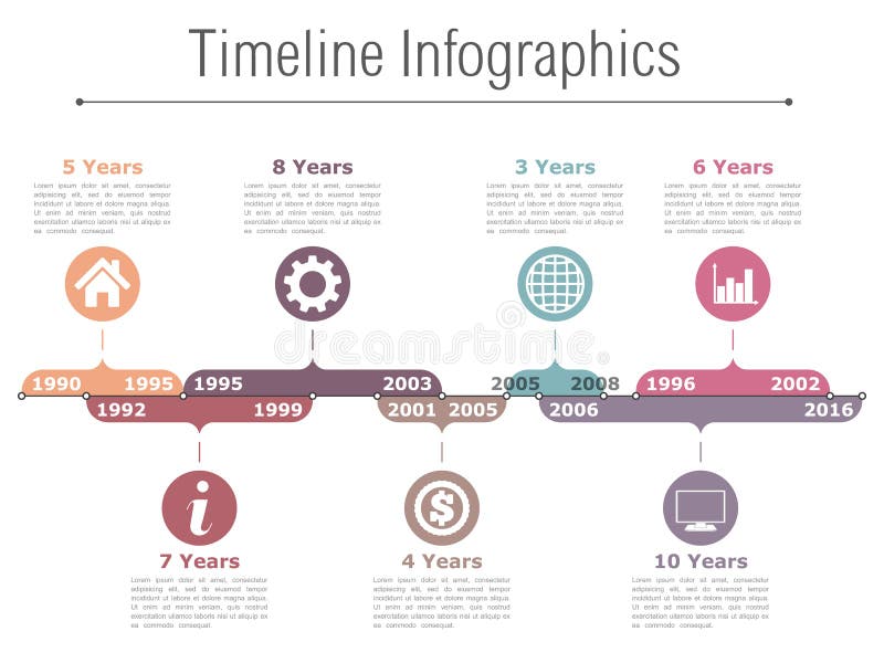 Timeline Infographics stock vector. Image of different - 60712913