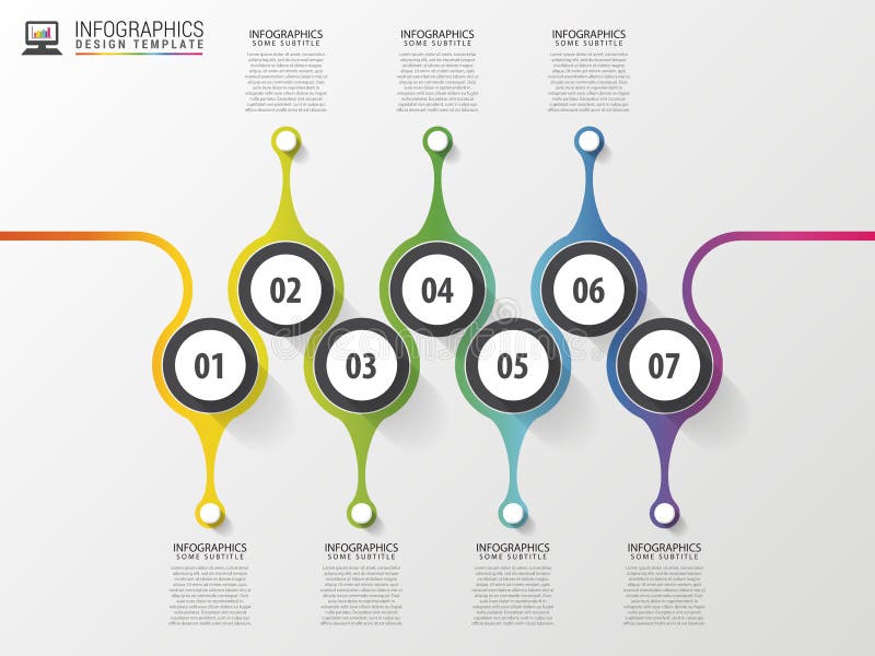 Timeline infographics design template with numbers. Modern concept. royalty free illustration