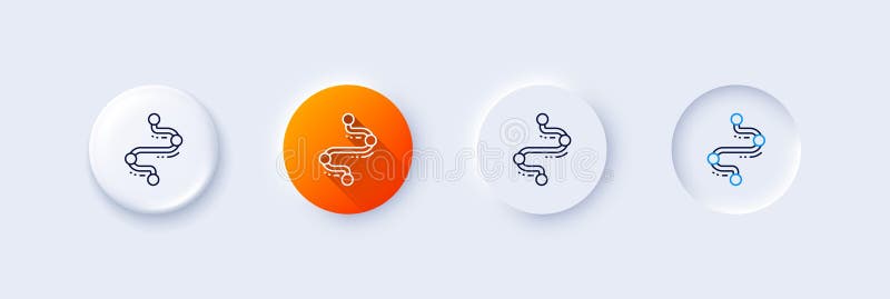 Timeline line icon. Project process, journey path sign. Line icons. Vector stock illustration