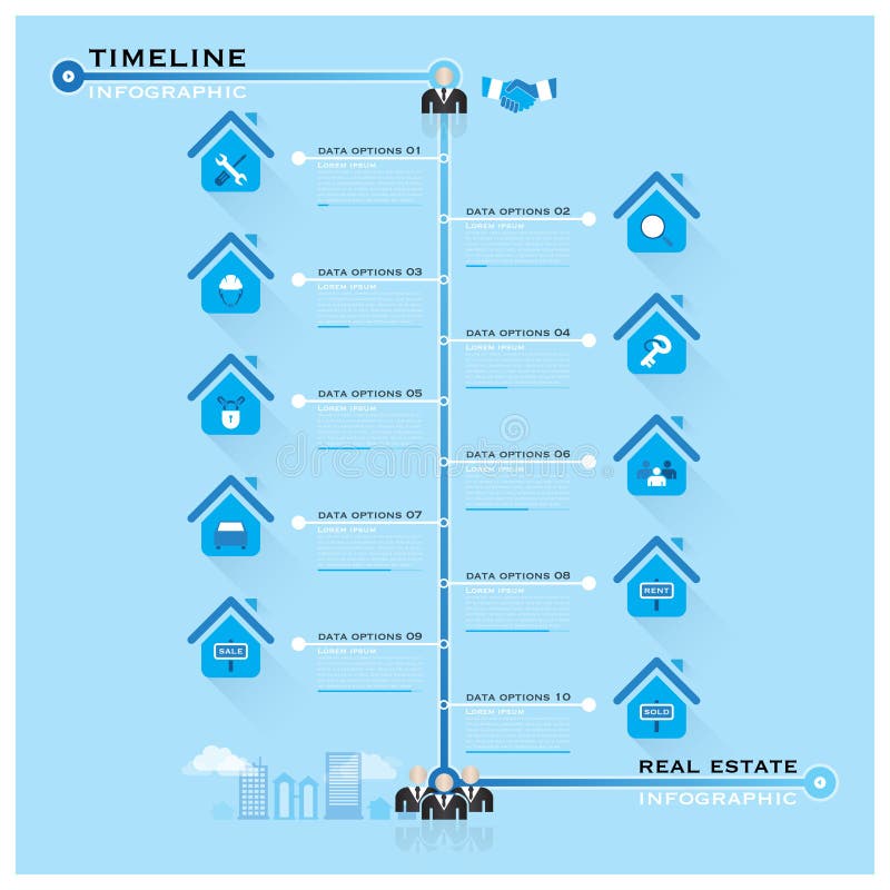 Timeline Real Estate Business Infographic Stock Vector Illustration