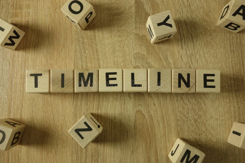Timeline Word from Wooden Blocks Stock Photo - Image of history, cube