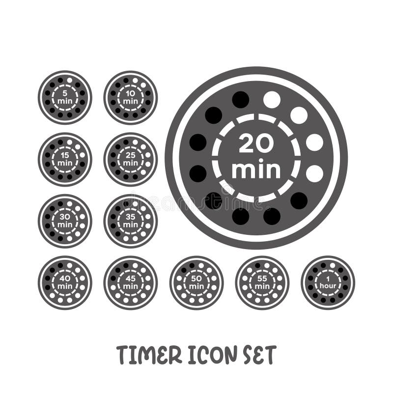 Timer Icon Set Simple Flat Style Vector Illustration Stock Vector