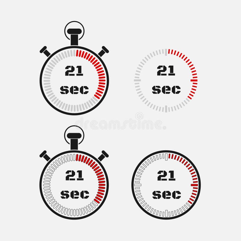 Timer 21 Seconds Gray Background . Stock Illustration - of minute, counter: