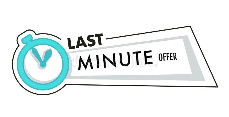 Timer or stopwatch, last minute offer isolated icon