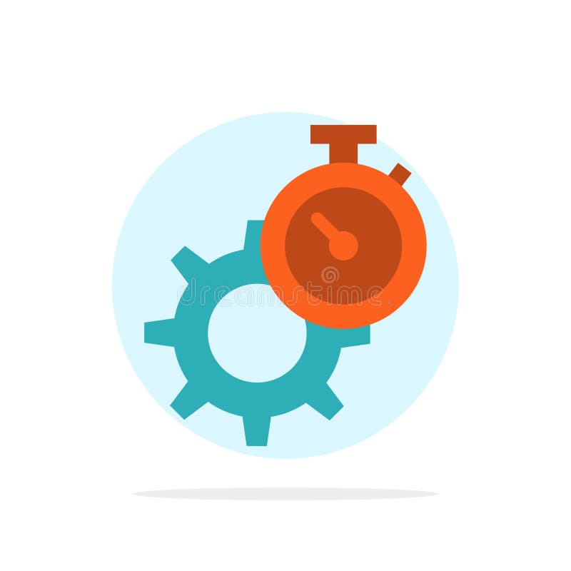 Timer, Time, Gear, Setting, Watch Abstract Circle Background Flat Color