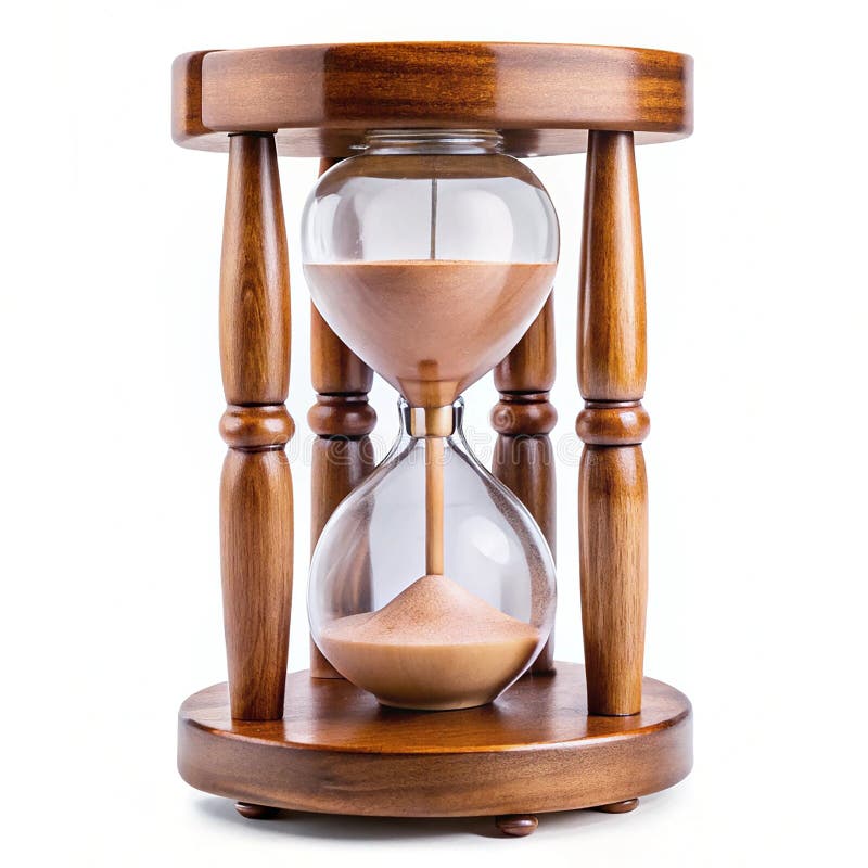 Timer in vetro di legno con sabbia a colori personalizzati illustrazione di stock