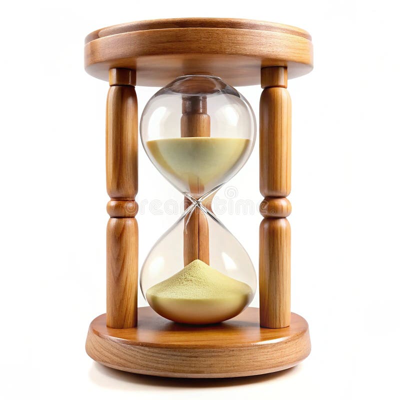 Timer in vetro di legno con sabbia a colori personalizzati illustrazione di stock