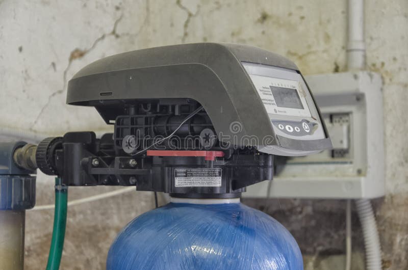 The timer of a water conditioner stock images