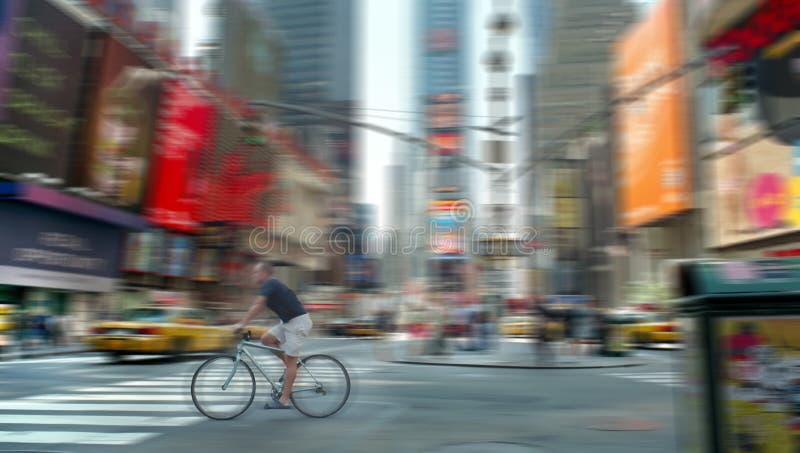 Times Square Bicycle Blur New York USA