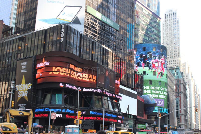 Times Square with Big Screens in the Central Part of Manhattan in the ...