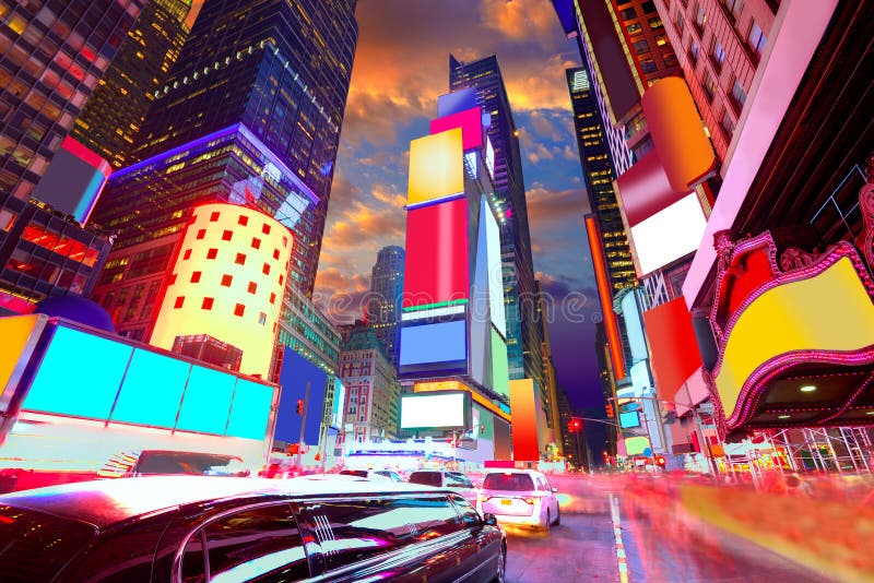 Times Square Manhattan Nowy Jork kasować reklamy obraz royalty free Times Square Manhattan Nowy Jork kasować reklamy obraz royalty free