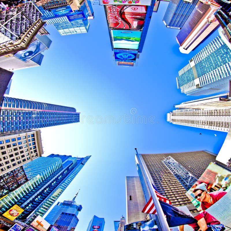 Times Square editorial stock photo. Image of fisheye - 34124178