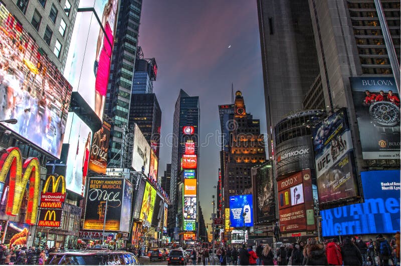 Times Square NYC in de winter royalty-vrije stock foto's Times Square NYC in de winter royalty-vrije stock foto's
