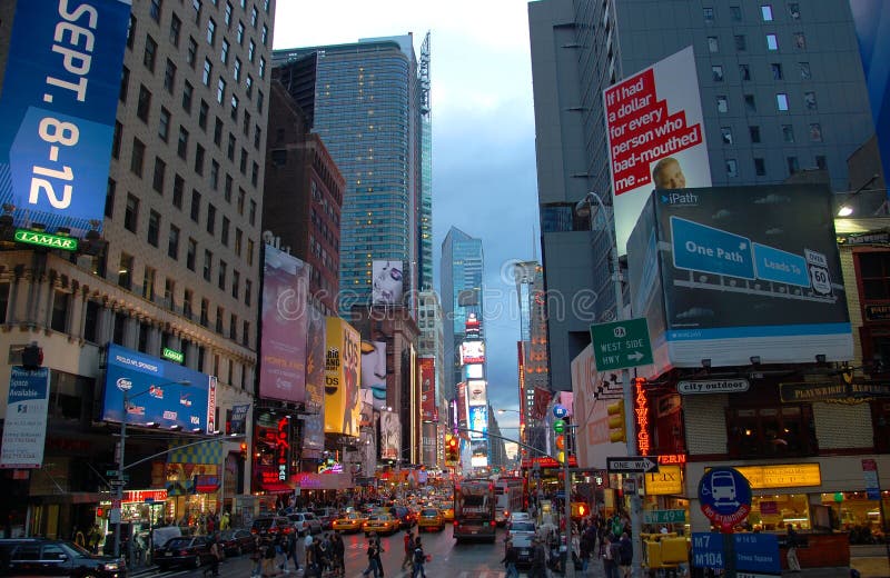 Times Square at Sunset, New York City Editorial Image Image of fast