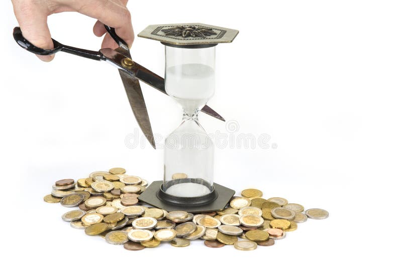 Timglas med låset Stoppa tidbegreppet arkivfoton