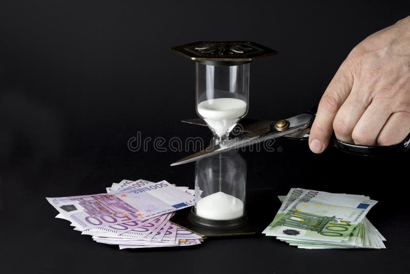 Timglas med låset Stoppa tidbegreppet arkivbild