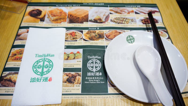 TimHoWan Singapur, Sierpień, - 13, 2015: TimHoWan Hong Kong ` s Ciemnawy fotografia royalty free