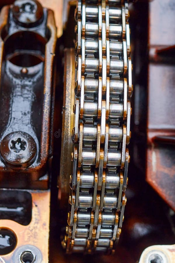 Timing chain of car engine stock image. Image of machine 248321069