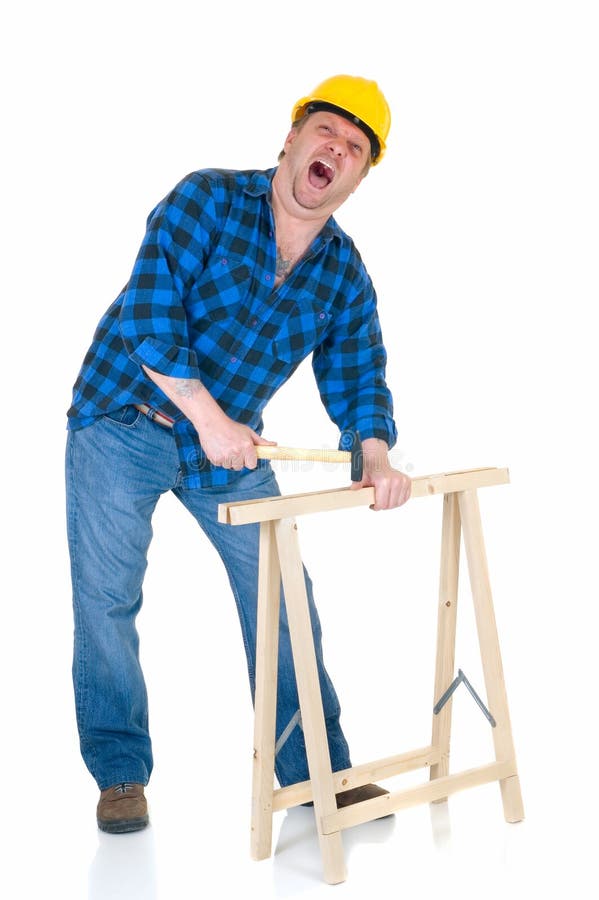 Timmerman op het werk stock afbeelding Timmerman op het werk stock afbeelding