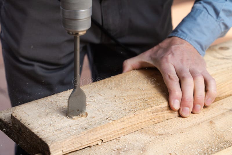 Tijdens Het Maken Van Een Houten Lijst Stock Foto - Image of maak, 205238032